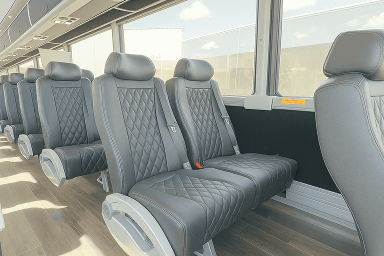 interior of Coach Bus Seattle charter bus