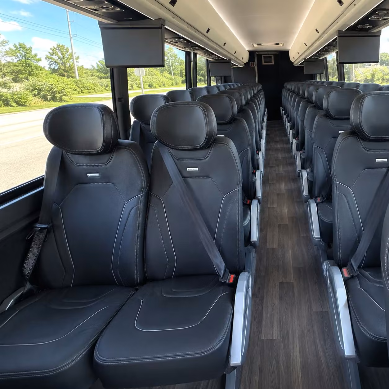 56 passenger charter bus inside