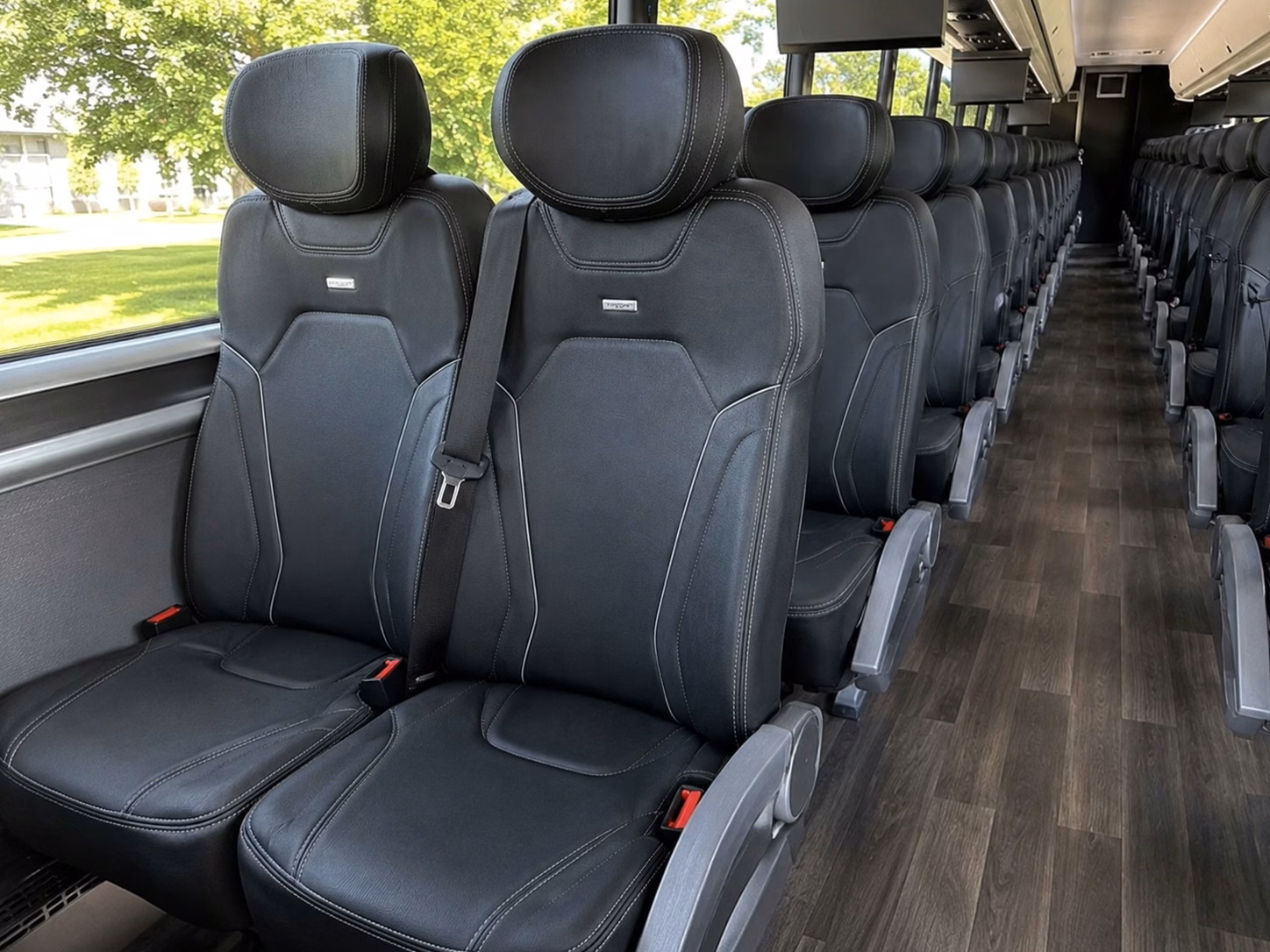seattle charter bus rental interior